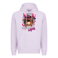 Lilac just minding my balloon business messy bun Premium Hoodie - texasbilliewilder