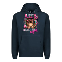 Navy just minding my balloon business messy bun Premium Hoodie - texasbilliewilder