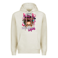 Oatmeal Heather just minding my balloon business messy bun Premium Hoodie - texasbilliewilder