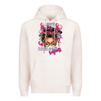 Pale Pink just minding my balloon business messy bun Premium Hoodie - texasbilliewilder