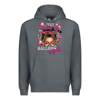 Rock just minding my balloon business messy bun Premium Hoodie - texasbilliewilder