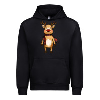 Black cute reindeer Urban Hoodie - RanaPortraitStore