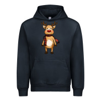 Navy cute reindeer Urban Hoodie - RanaPortraitStore