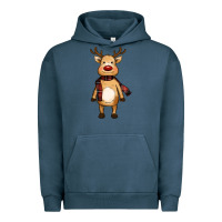 Pigment Midnight Navy cute reindeer Urban Hoodie - RanaPortraitStore