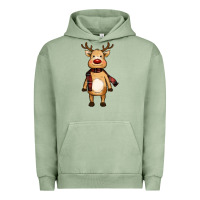 Pigment Oil Green cute reindeer Urban Hoodie - RanaPortraitStore