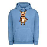 Pigment Pebble Blue cute reindeer Urban Hoodie - RanaPortraitStore