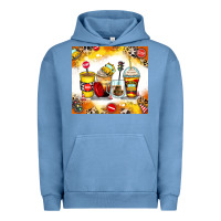 Pigment Pebble Blue bus driver coffee cups Urban Hoodie - Zillion Design Studio