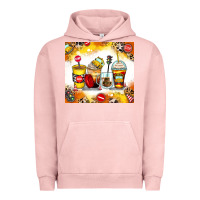 Pigment Salmon bus driver coffee cups Urban Hoodie - Zillion Design Studio