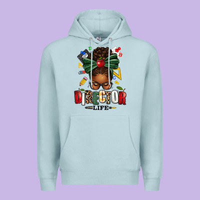 Director Life Afro Messy Bun Premium Hoodie Designed By Texasbilliewilder