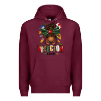 Burgundy director life afro messy bun Premium Hoodie - texasbilliewilder