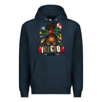 Navy director life afro messy bun Premium Hoodie - texasbilliewilder