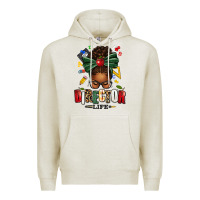 Oatmeal Heather director life afro messy bun Premium Hoodie - texasbilliewilder