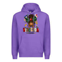 Purple director life afro messy bun Premium Hoodie - texasbilliewilder