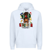 White director life afro messy bun Premium Hoodie - texasbilliewilder