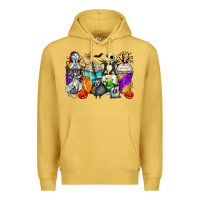 Antique Gold halloween cartoon characters coffee cups Premium Hoodie - Zillion Design Studio
