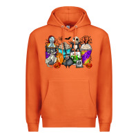 Halloween Cartoon Characters Coffee Cups Premium Hoodie | Teevron
