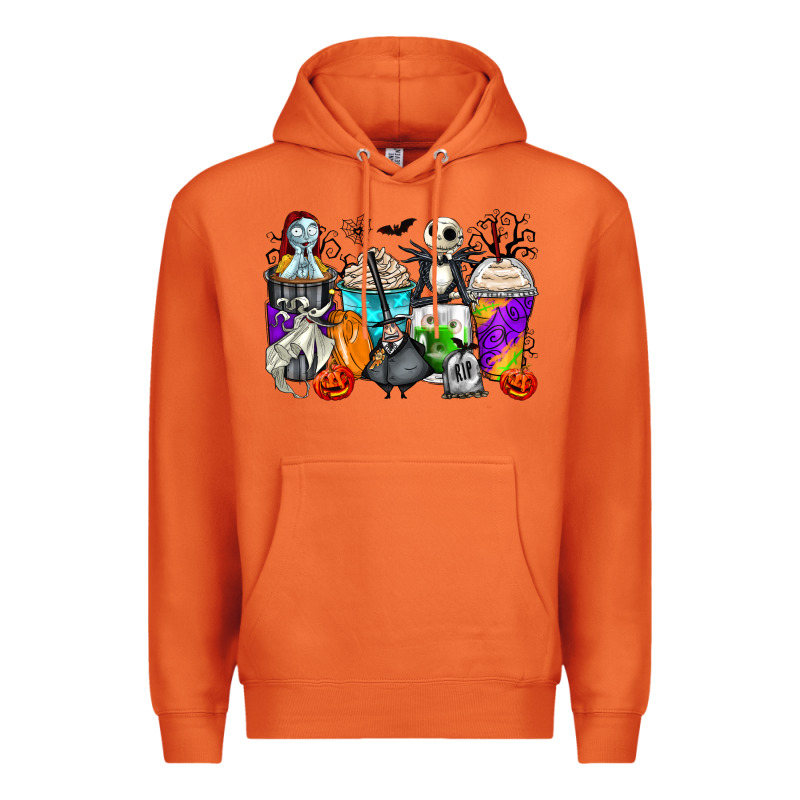 Halloween Cartoon Characters Coffee Cups Premium Hoodie by Zillion Design Studio | Teevron