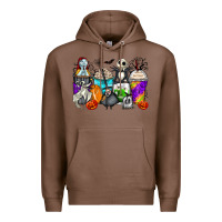 Chestnut halloween cartoon characters coffee cups Premium Hoodie - Zillion Design Studio