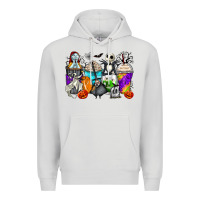 Dove Grey halloween cartoon characters coffee cups Premium Hoodie - Zillion Design Studio