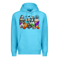 Ocean Blue halloween cartoon characters coffee cups Premium Hoodie - Zillion Design Studio