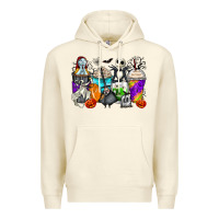 Sandshell halloween cartoon characters coffee cups Premium Hoodie - Zillion Design Studio