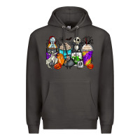 Smoke halloween cartoon characters coffee cups Premium Hoodie - Zillion Design Studio