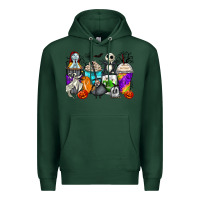 Sports Green halloween cartoon characters coffee cups Premium Hoodie - Zillion Design Studio