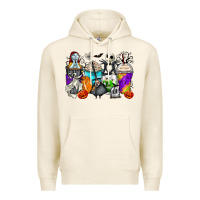 Tofu halloween cartoon characters coffee cups Premium Hoodie - Zillion Design Studio