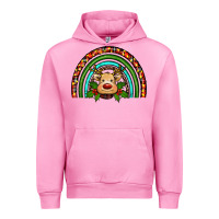 Fuchsia Pink reindeer rainbow christmas Urban Hoodie - RanaPortraitStore