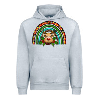 Heather Grey reindeer rainbow christmas Urban Hoodie - RanaPortraitStore