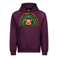 Mauve Wine reindeer rainbow christmas Urban Hoodie - RanaPortraitStore