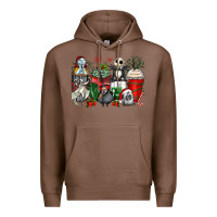 Chestnut Christmas cartoon characters coffee cups Premium Hoodie - Zillion Design Studio
