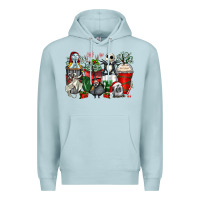 Blue Mist Christmas cartoon characters coffee cups Premium Hoodie - Zillion Design Studio