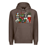 Coffee Christmas cartoon characters coffee cups Premium Hoodie - Zillion Design Studio