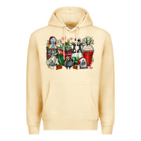 Pina Colada Christmas cartoon characters coffee cups Premium Hoodie - Zillion Design Studio