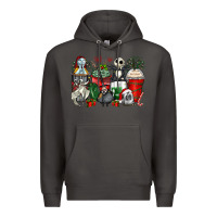 Smoke Christmas cartoon characters coffee cups Premium Hoodie - Zillion Design Studio