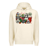 Tofu Christmas cartoon characters coffee cups Premium Hoodie - Zillion Design Studio