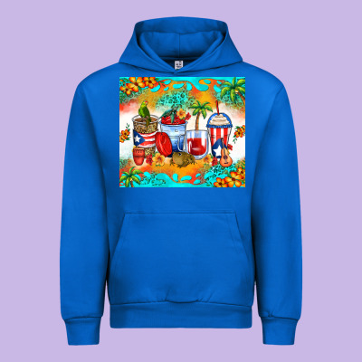 Puerto Rico Coffee Cups Urban Hoodie Designed By Zillion Design Studio