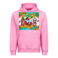 Fuchsia Pink puerto rico coffee cups Urban Hoodie - Zillion Design Studio