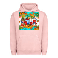 Pigment Salmon puerto rico coffee cups Urban Hoodie - Zillion Design Studio