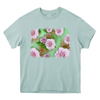 Arona Pink Roses Background Heavy Core Tee - LillyAllenDesigns