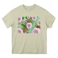 Mossy Pink Roses Background Heavy Core Tee - LillyAllenDesigns