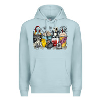 Blue Mist cartoon characters coffee cups Premium Hoodie - Zillion Design Studio