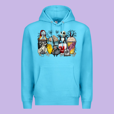 Cartoon Characters Coffee Cups Premium Hoodie Designed By Zillion Design Studio