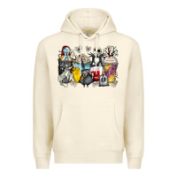 Sandshell cartoon characters coffee cups Premium Hoodie - Zillion Design Studio