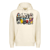 Tofu cartoon characters coffee cups Premium Hoodie - Zillion Design Studio