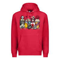Cardinal cartoon characters coffee cups Premium Hoodie - Zillion Design Studio