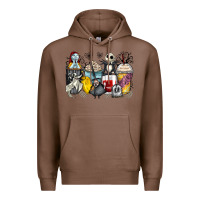 Chestnut cartoon characters coffee cups Premium Hoodie - Zillion Design Studio