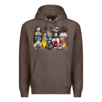 Coffee cartoon characters coffee cups Premium Hoodie - Zillion Design Studio