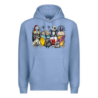 Colony Blue cartoon characters coffee cups Premium Hoodie - Zillion Design Studio